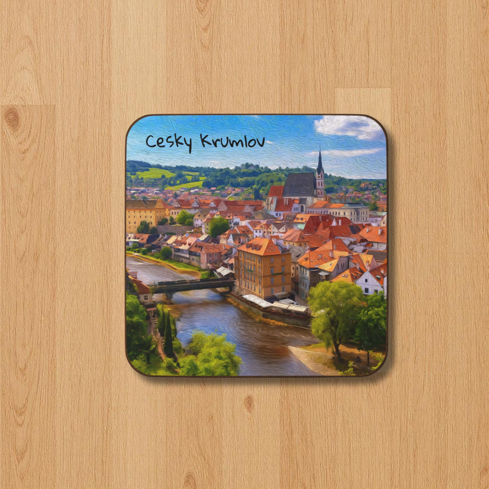 Cesky Krumlov, Czech Republic | Historic Town and River | Original Series Hardboard Coaster