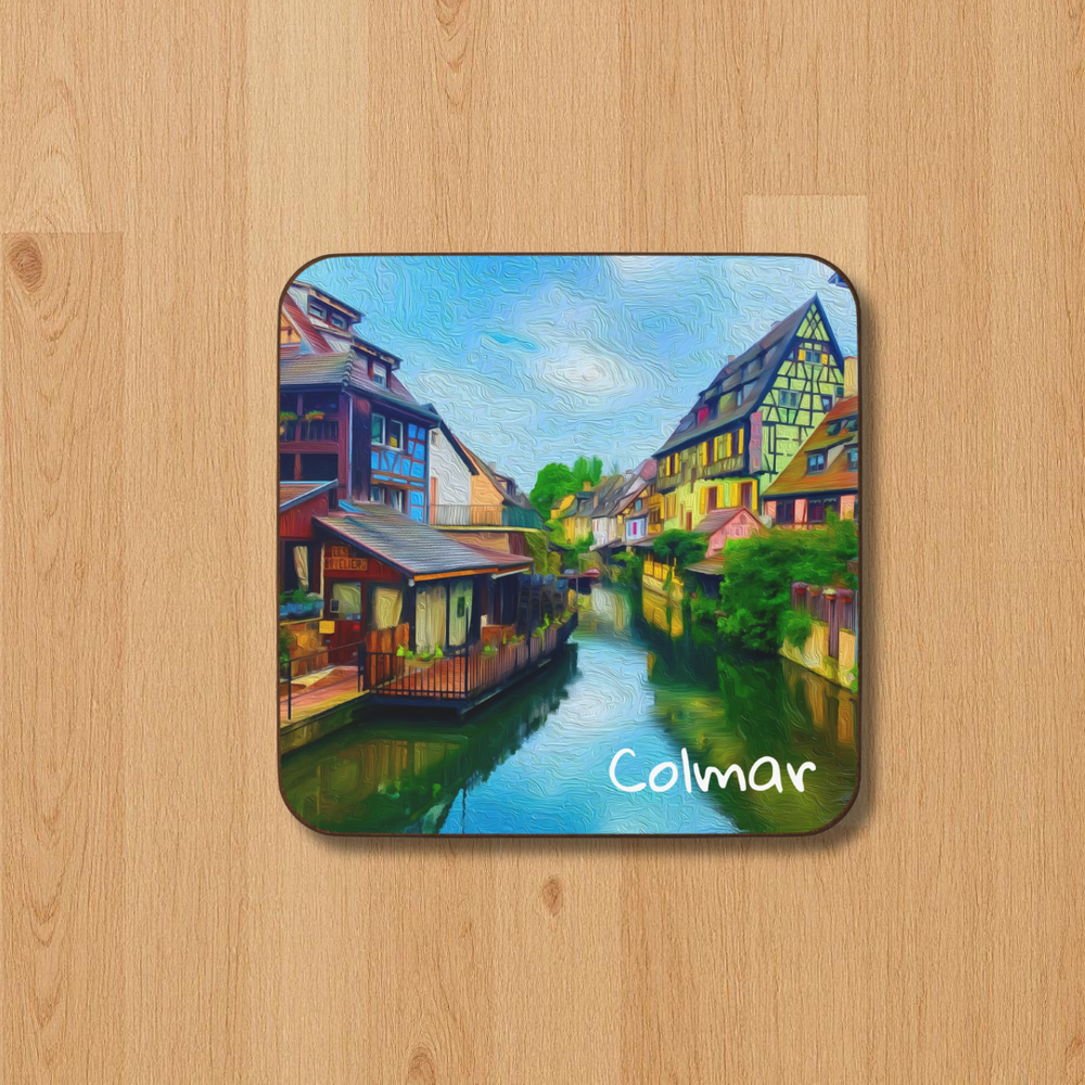 Colmar, France | Little Venice Canal District | Original Series Hardboard Coaster