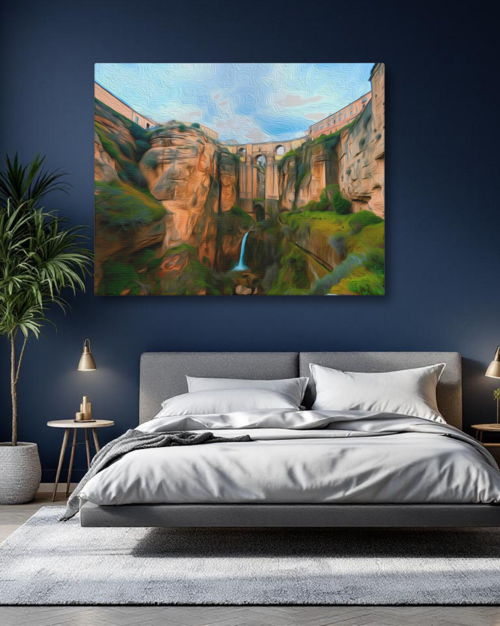Ronda, Spain | Puente Nuevo Bridge Gorge | Original Series Gallery Canvas detail