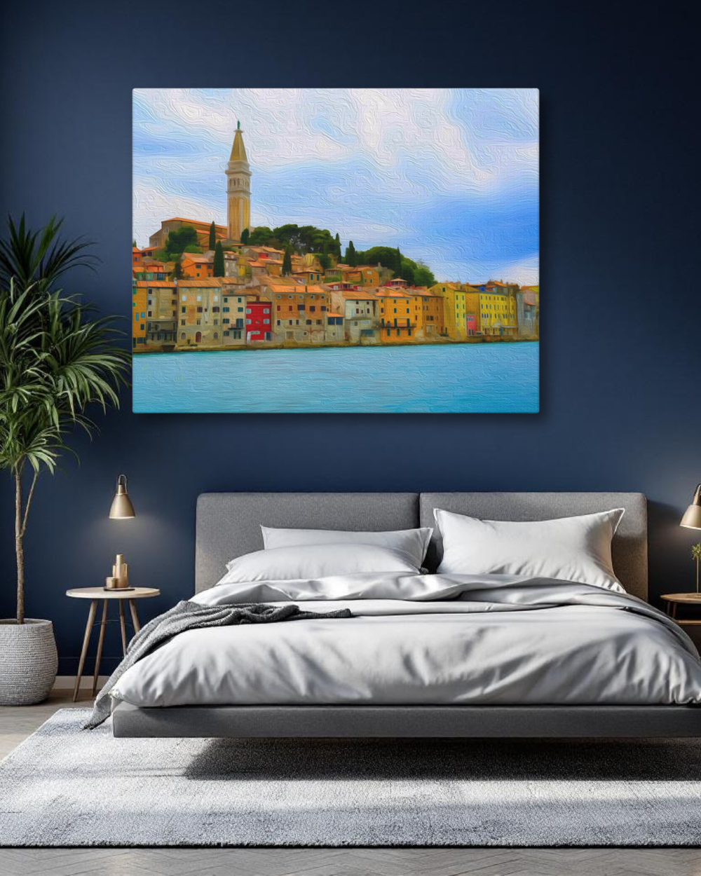 Rovinj, Croatia | Rovinj Coastal Town View | Original Series Gallery Canvas detail