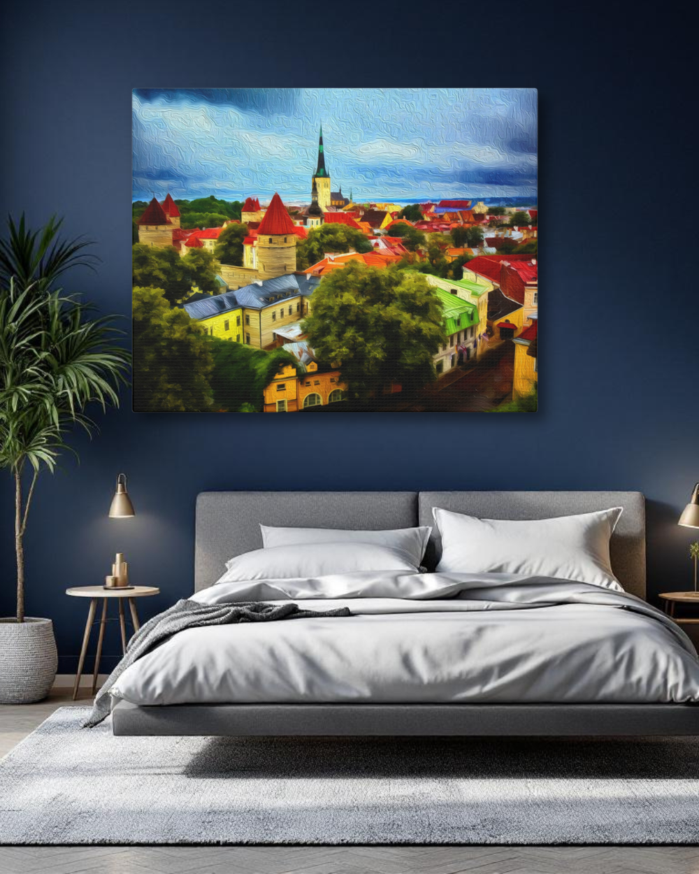 Tallinn, Estonia | Old Town Red Roofs | Original Series Gallery Canvas detail