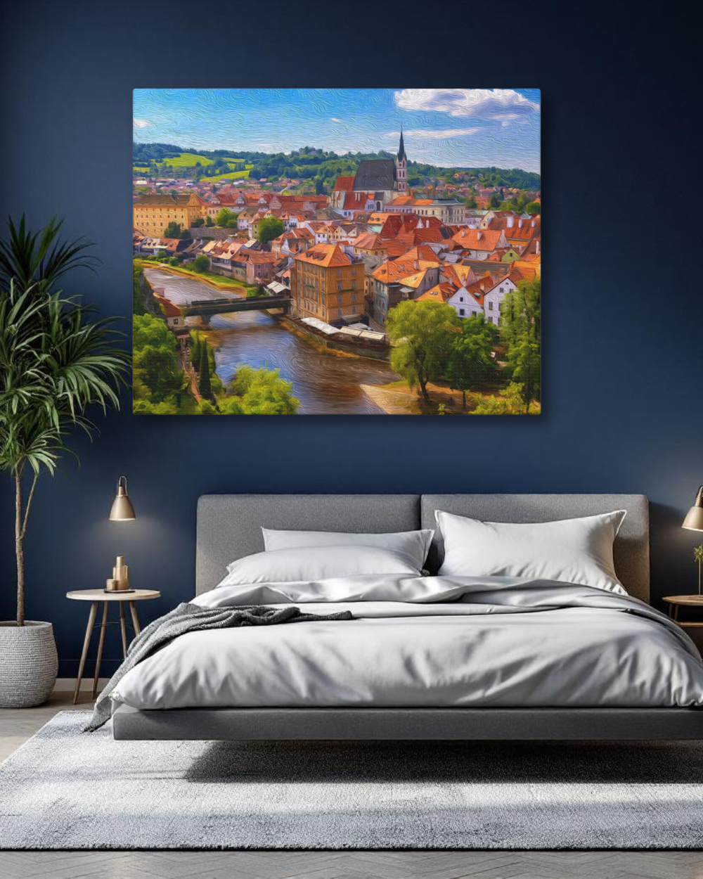Cesky Krumlov, Czech Republic | Historic Town and River | Original Series Gallery Canvas detail