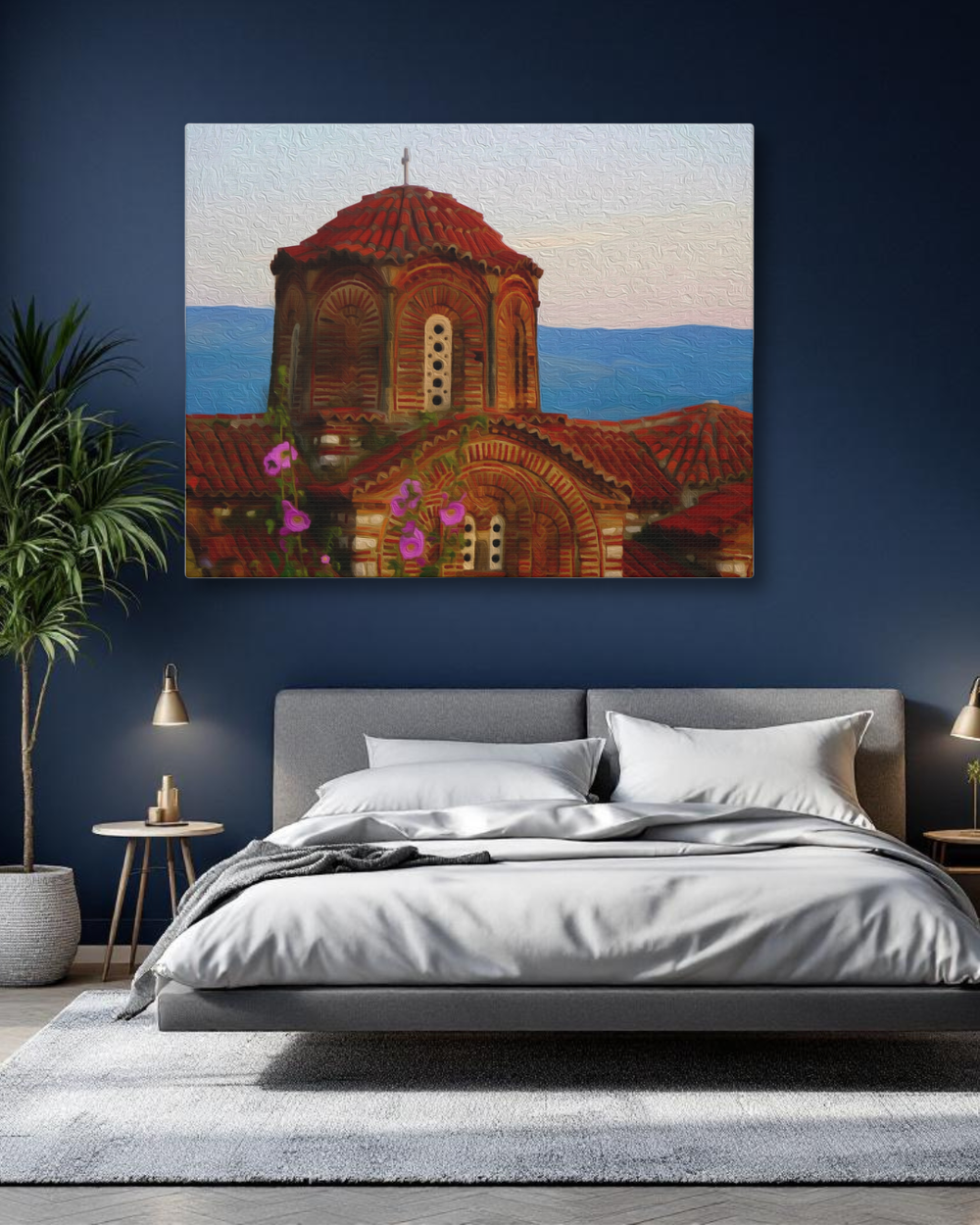 Berat, Albania | Lakeside Byzantine Church | Original Series Gallery Canvas detail