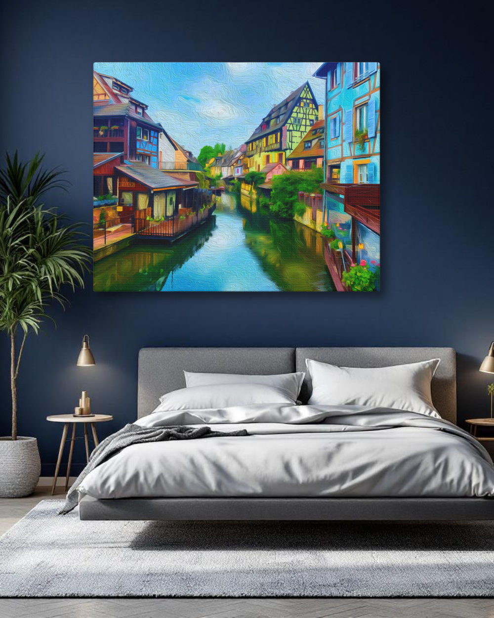 Colmar, France | Little Venice Canal District | Original Series Gallery Canvas detail