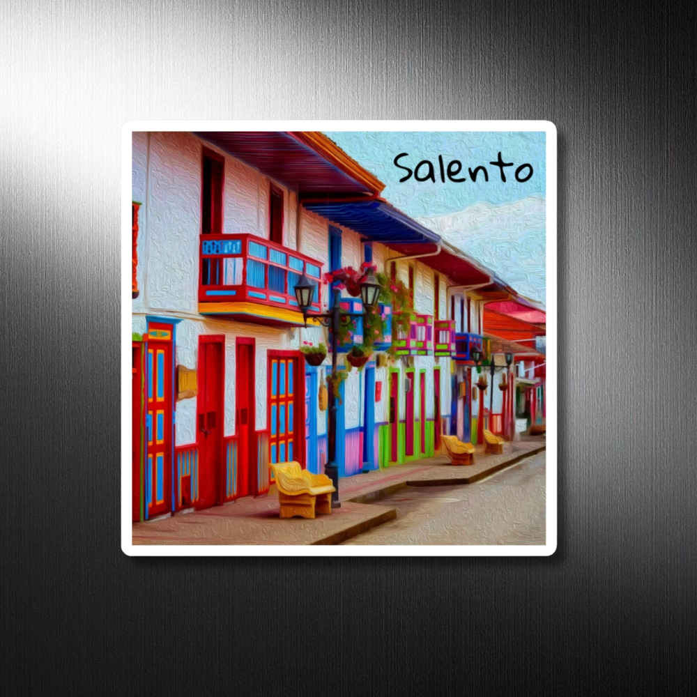 Salento, Colombia | Colorful Colonial Street Scene | Original Series Decorative Magnet