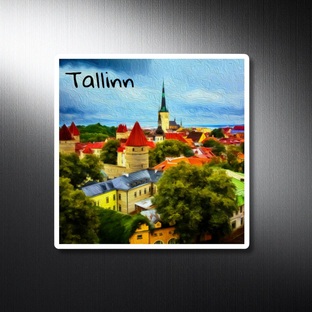 Tallinn, Estonia | Old Town Red Roofs | Original Series Decorative Magnet
