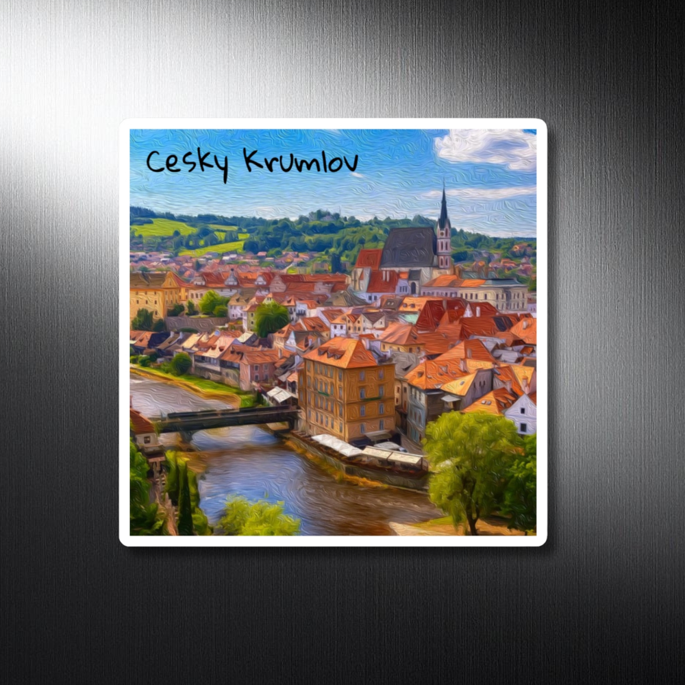 Cesky Krumlov, Czech Republic | Historic Town and River | Original Series Decorative Magnet