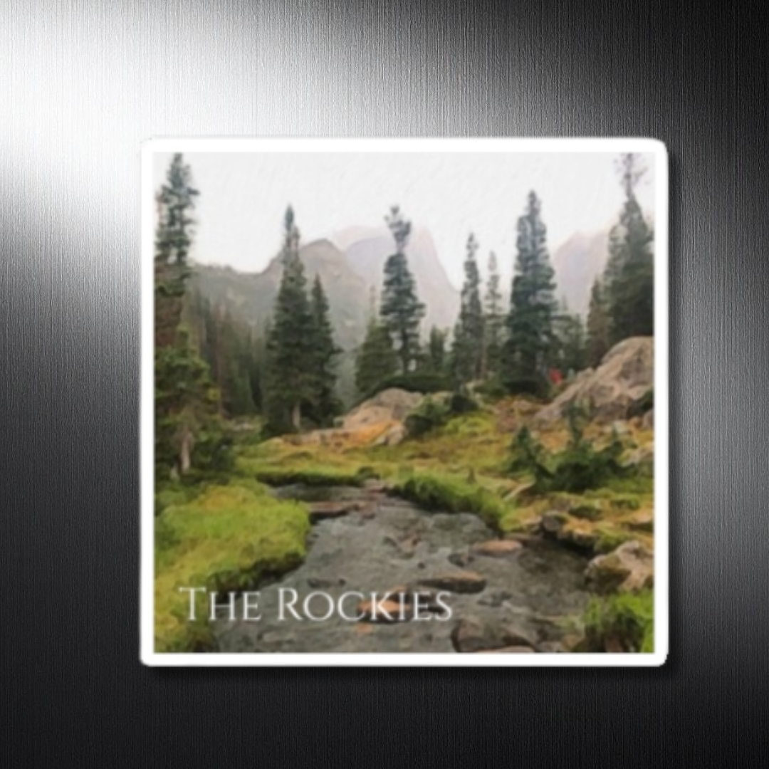 Rocky Mountain National Park, Colorado | Digital Watercolor Decorative Magnet — Research Area, study 1