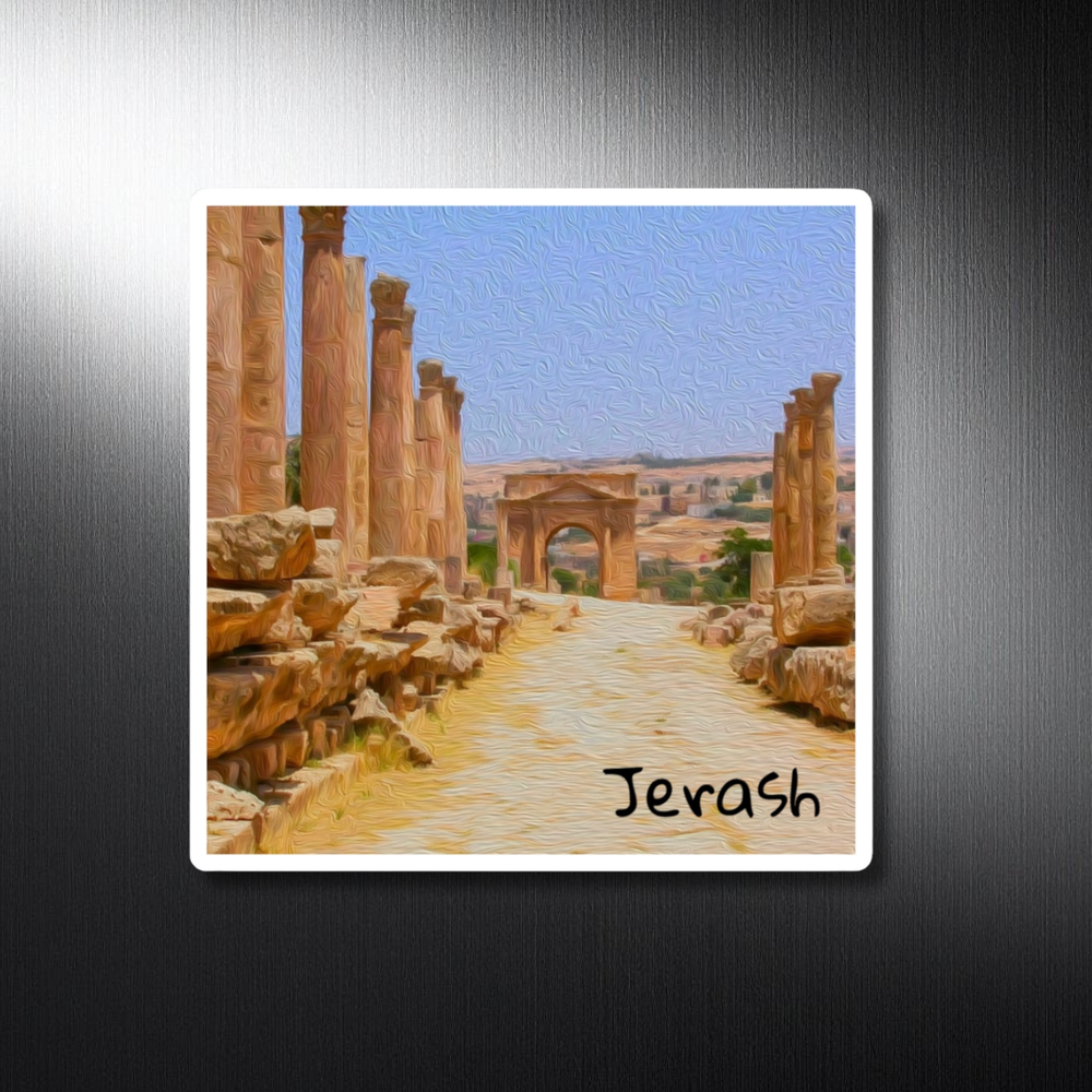Jerash, Jordan | Ancient Roman Ruins Pathway | Original Series Decorative Magnet