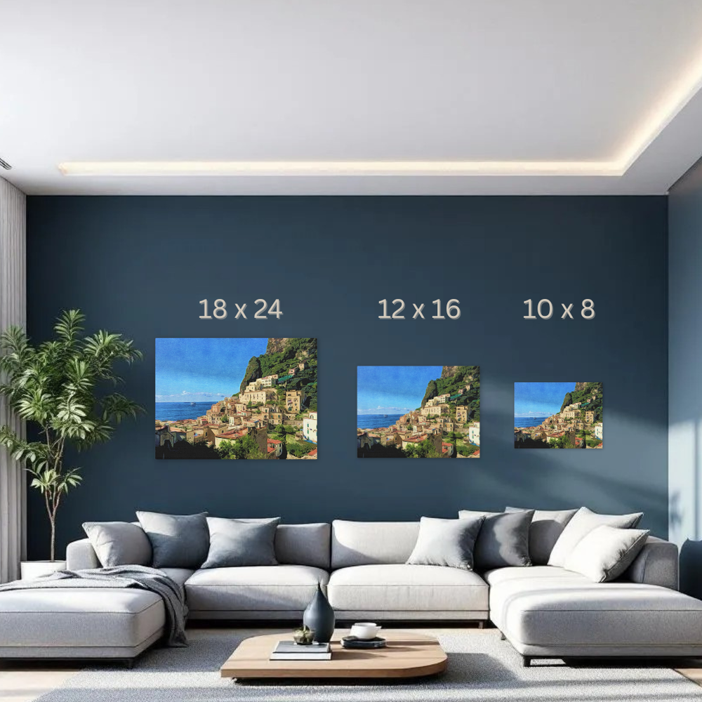 Positano, Italy | Cascading Cliffside | Original Series Canvas detail