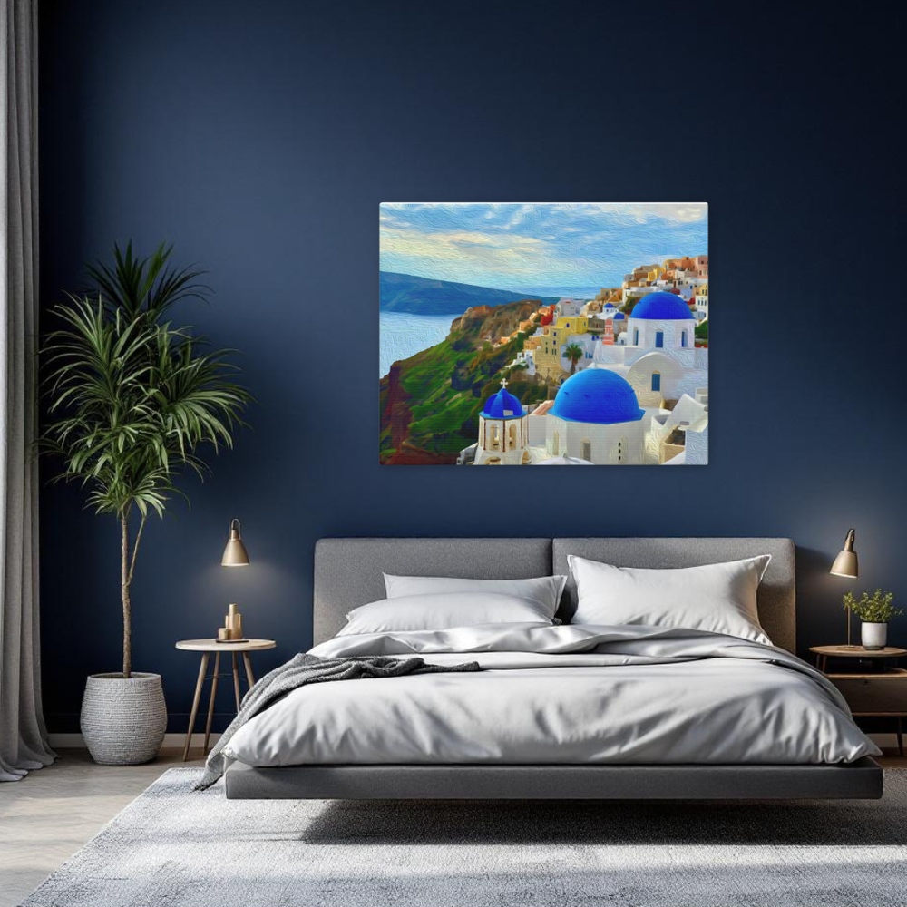 Oia, Santorini | Blue Dome | Original Series Gallery Canvas detail