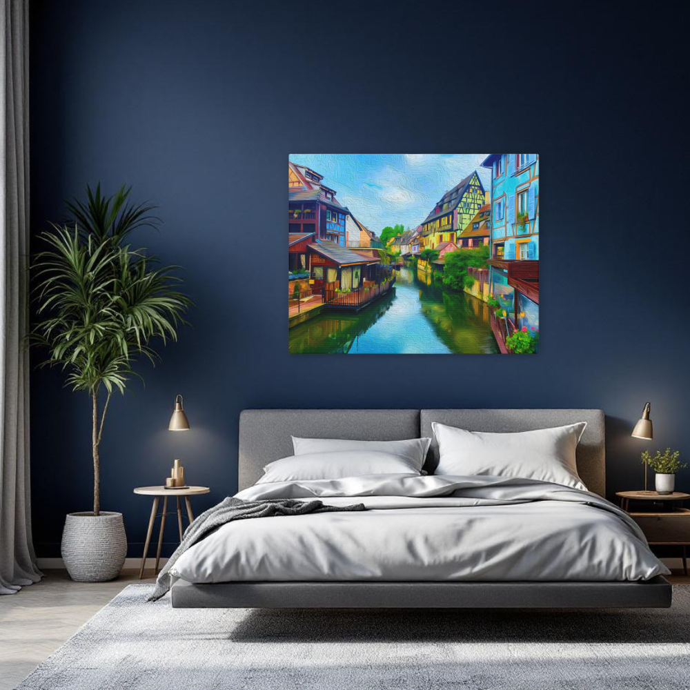 Colmar, France | Little Venice Canal District | Original Series Gallery Canvas detail