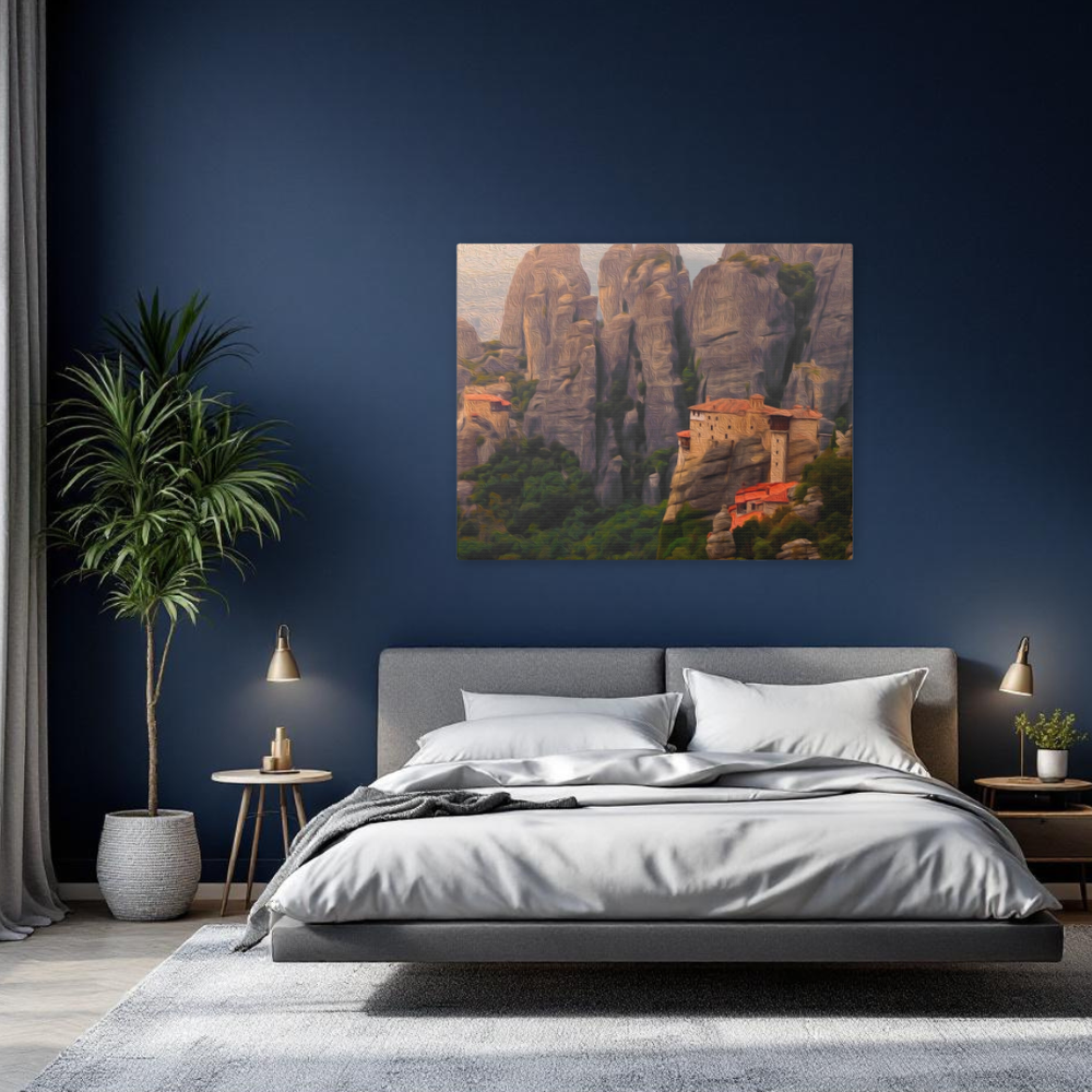 Meteora, Greece | Monastery on Rock Pillars | Original Series Gallery Canvas detail