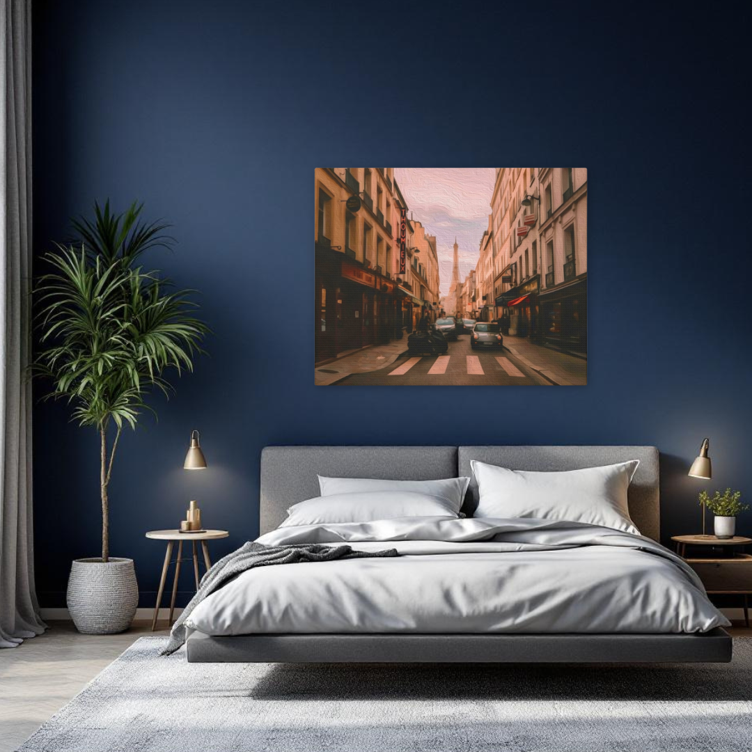 Paris, France | Eiffel Tower Street View | Original Series Gallery Canvas detail