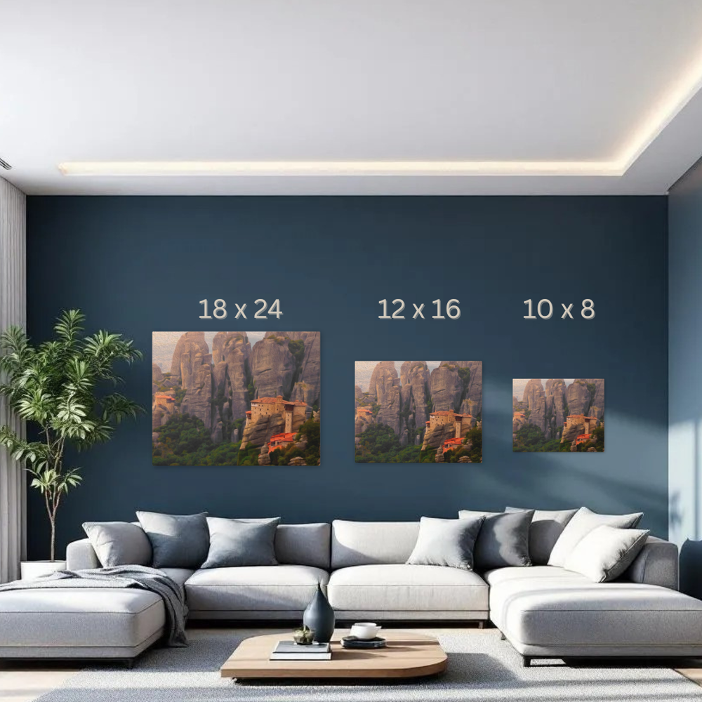Meteora, Greece | Monastery on Rock Pillars | Original Series Gallery Canvas detail