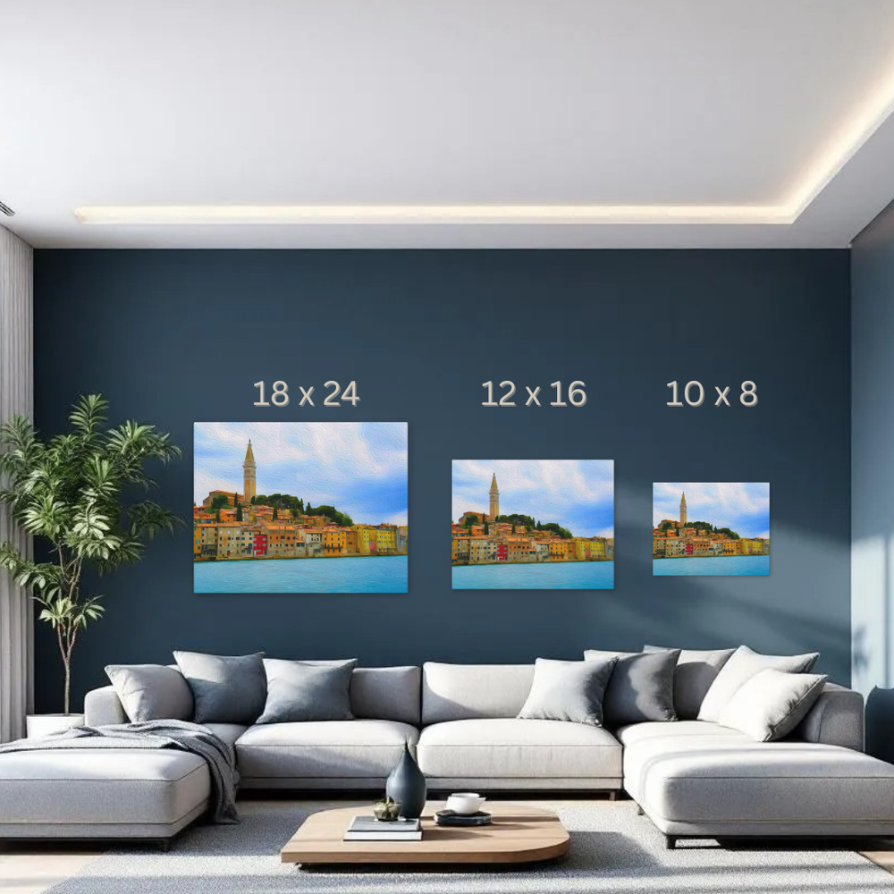 Rovinj, Croatia | Rovinj Coastal Town View | Original Series Gallery Canvas detail