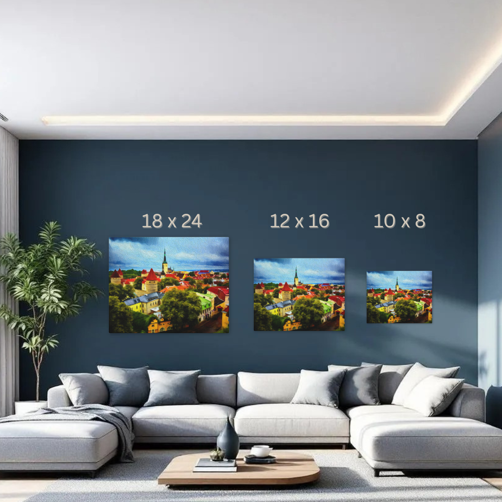 Tallinn, Estonia | Old Town Red Roofs | Original Series Gallery Canvas detail