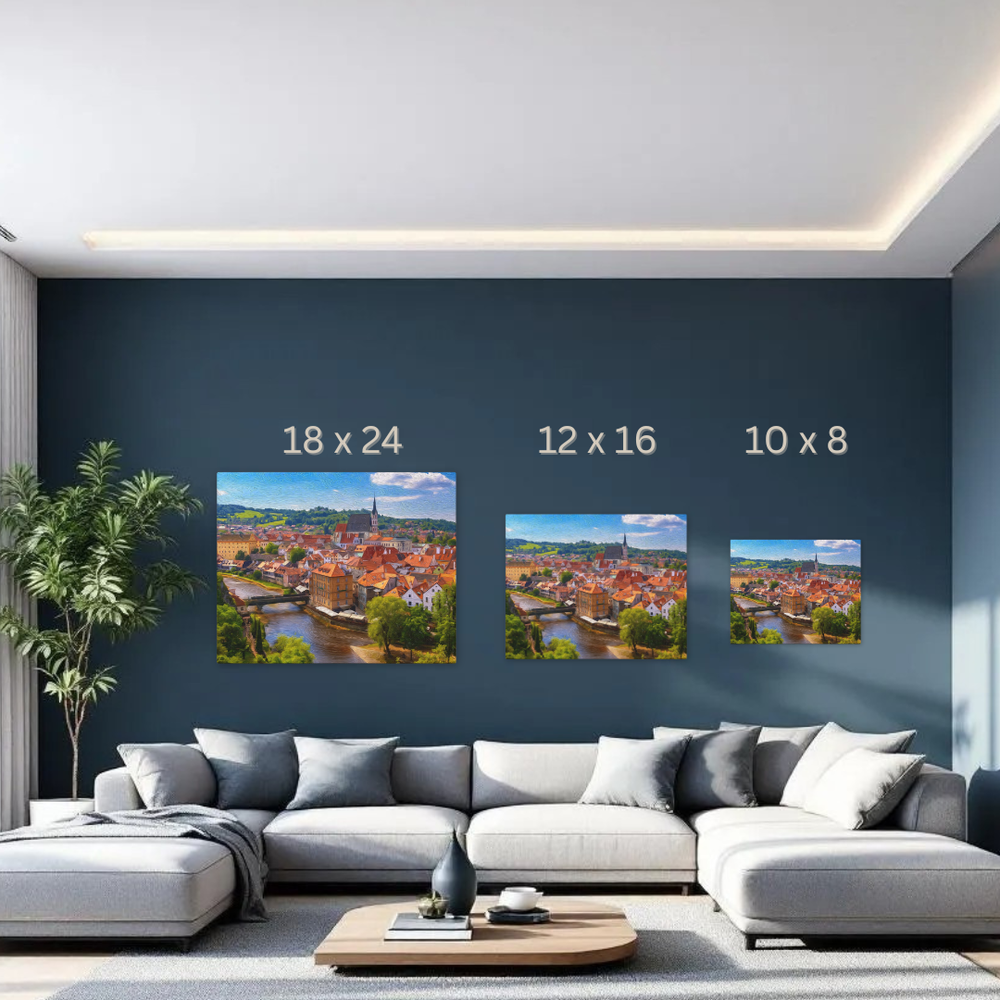 Cesky Krumlov, Czech Republic | Historic Town and River | Original Series Gallery Canvas detail