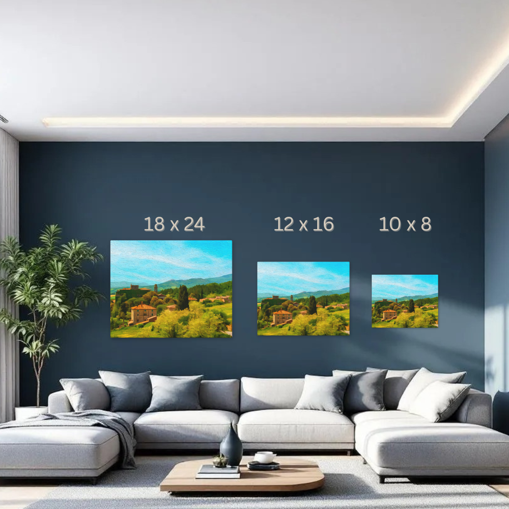 San Gimignano, Italy | Tuscan Village Landscape | Original Series Gallery Canvas detail
