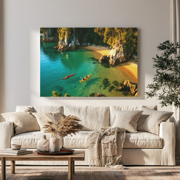 Abel Tasman National Park, New Zealand | Coastal Kayaking Crystal Waters | Original Series Gallery Canvas