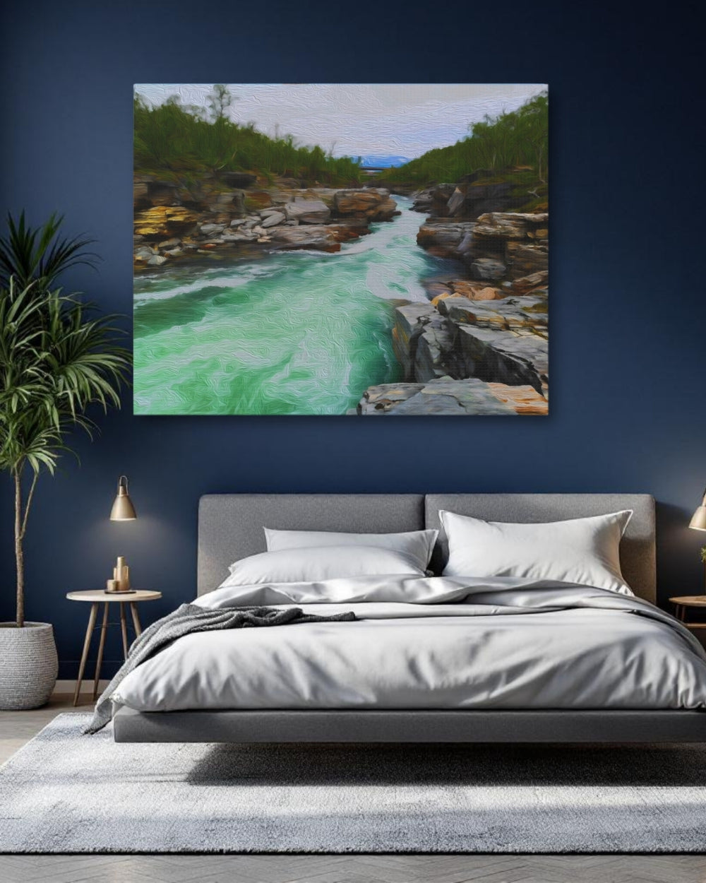 Abisko, Sweden | Arctic River Canyon Rapids | Original Series Gallery Canvas detail