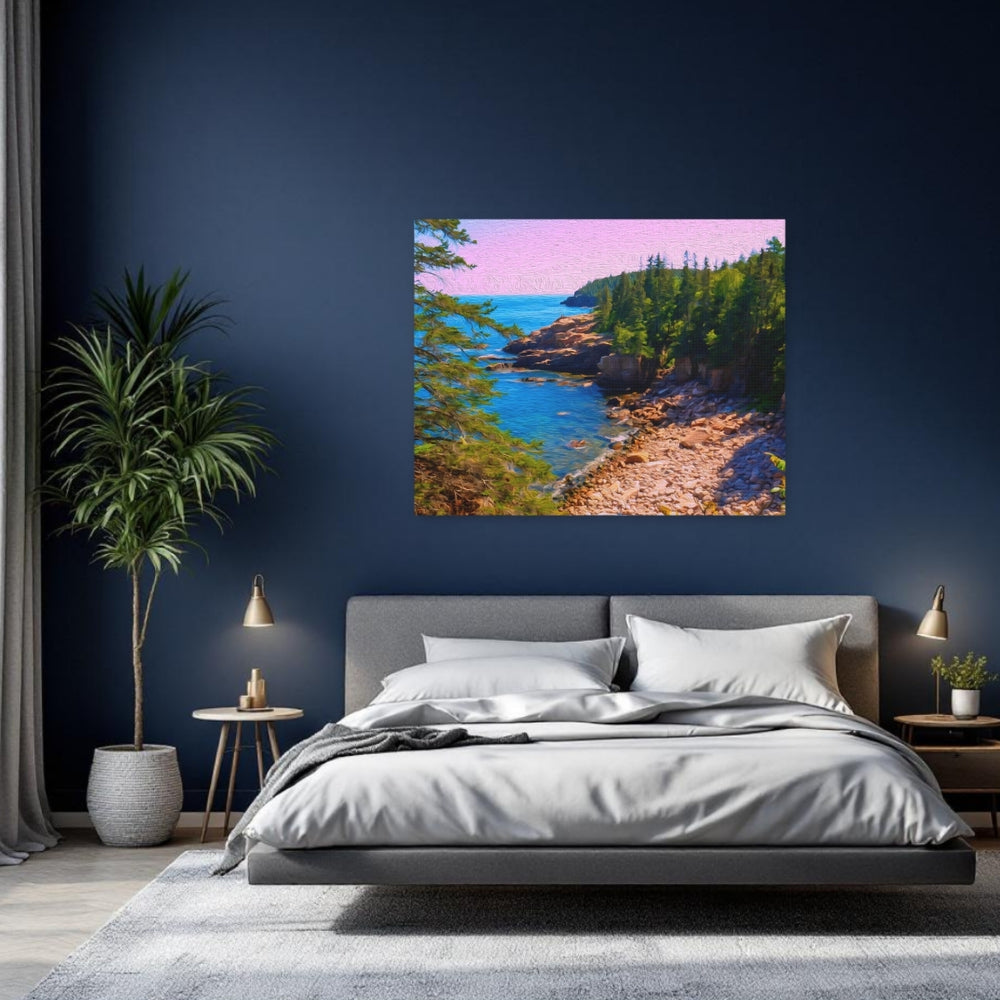 Acadia National Park, Maine | Rocky Coastal Cove Trail | Original Series Gallery Canvas detail