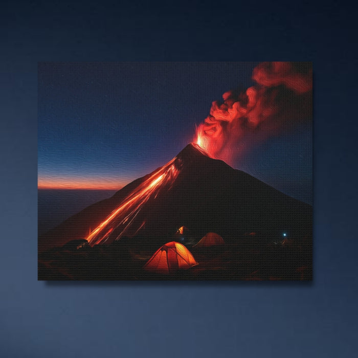 Acatenango, Guatemala | Acatenango Volcano Erupting Campsite | Original Series Gallery Canvas