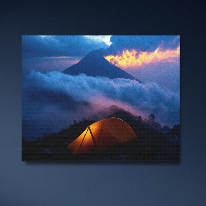 Acatenango, Guatemala | Acatenango Volcano Glowing Tent Camp | Original Series Gallery Canvas