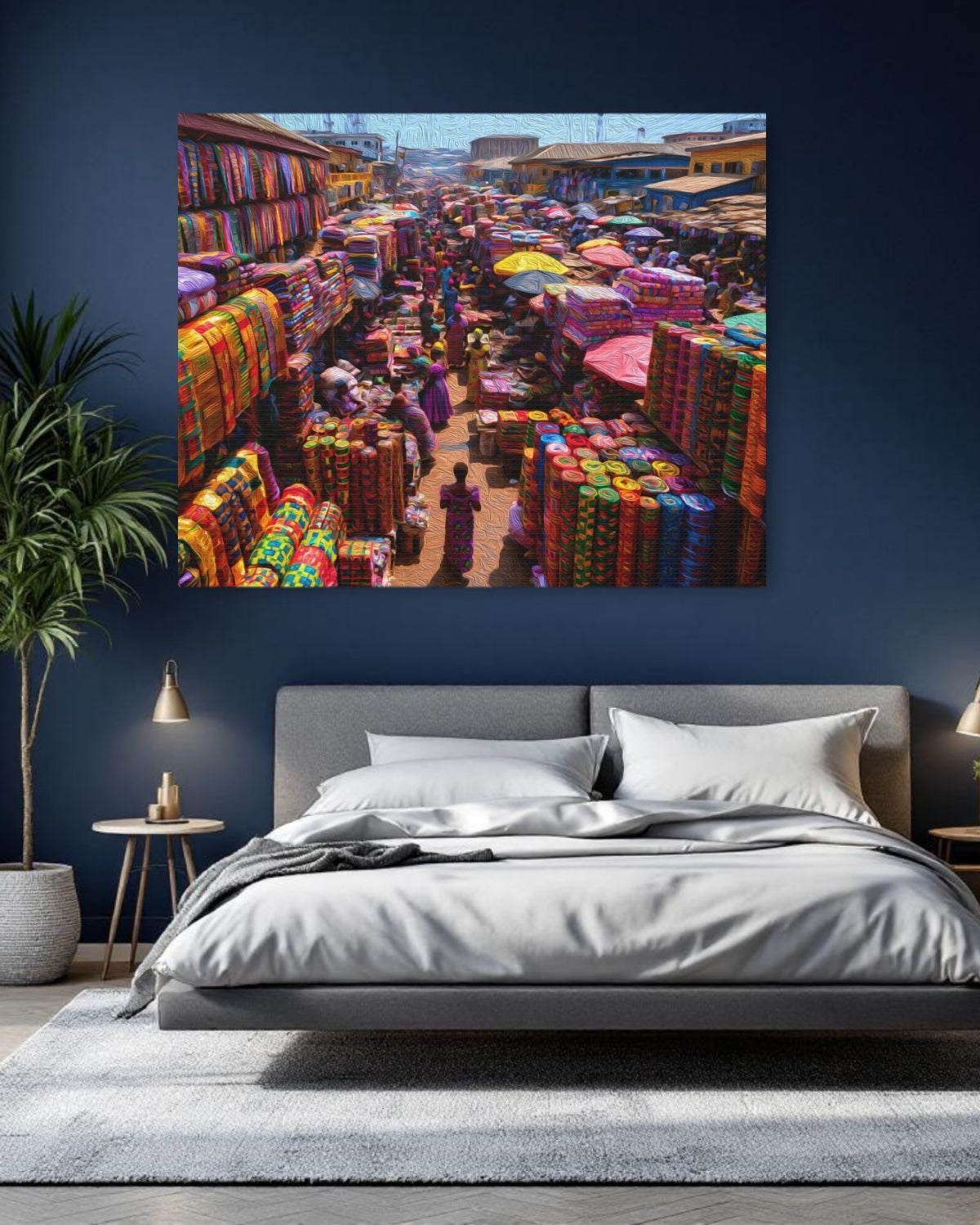 Accra, Ghana | Makola Market Fabric Stalls | Original Series Gallery Canvas detail