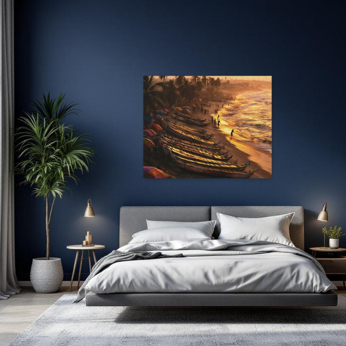 Accra, Ghana | Labadi Beach Fishing Boats | Original Series Gallery Canvas detail