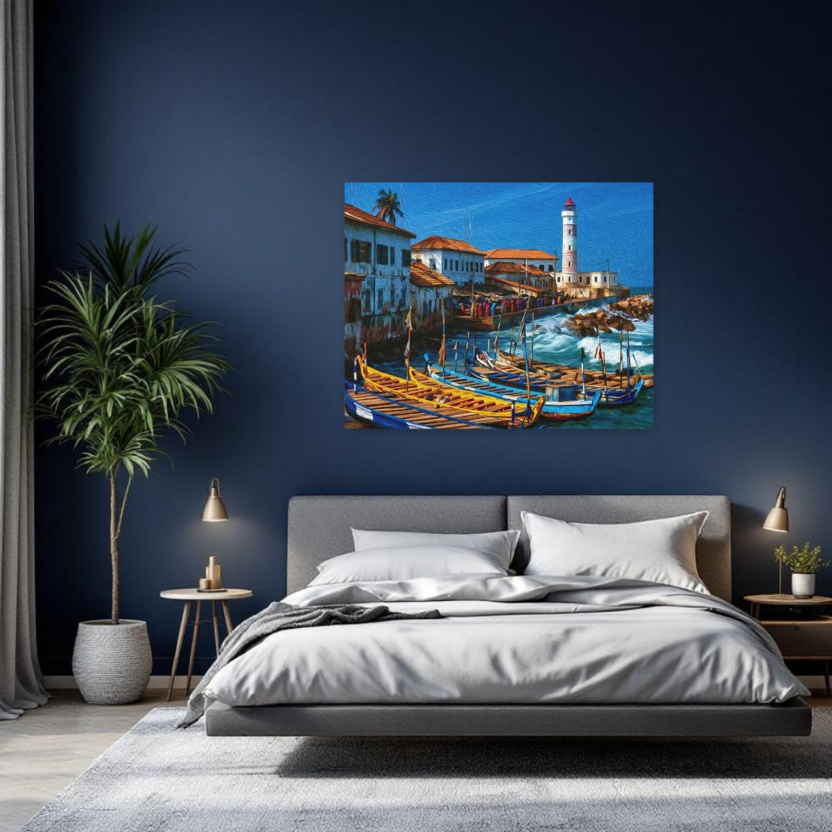 Accra, Ghana | Cape Coast Lighthouse Harbor | Original Series Gallery Canvas detail