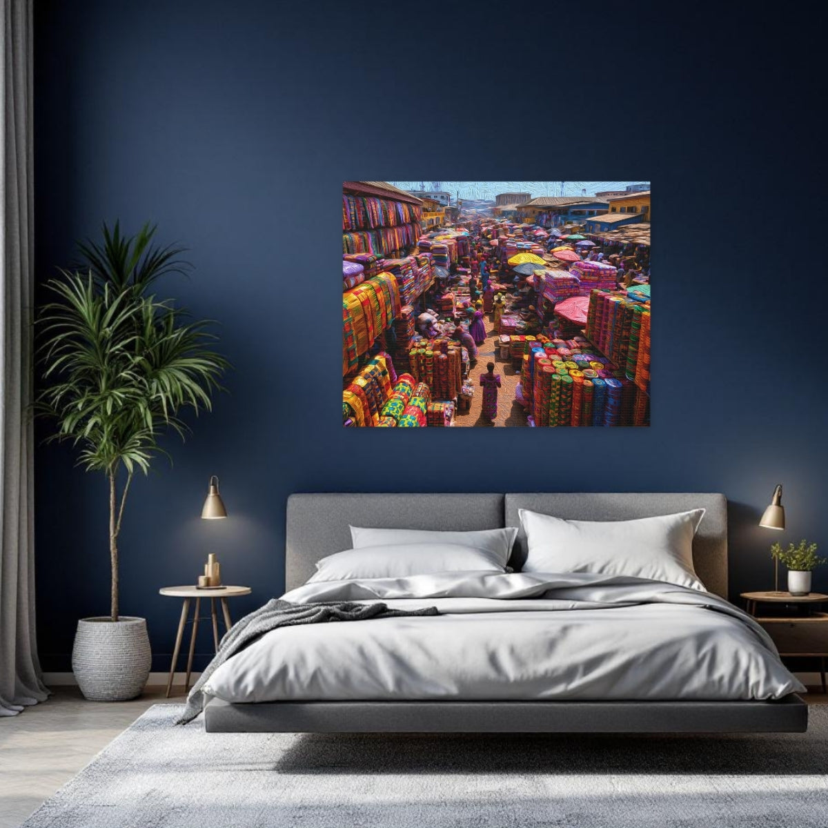 Accra, Ghana | Makola Market Fabric Stalls | Original Series Gallery Canvas detail
