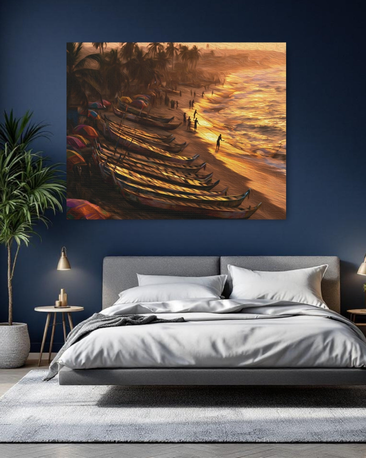 Accra, Ghana | Labadi Beach Fishing Boats | Original Series Gallery Canvas detail