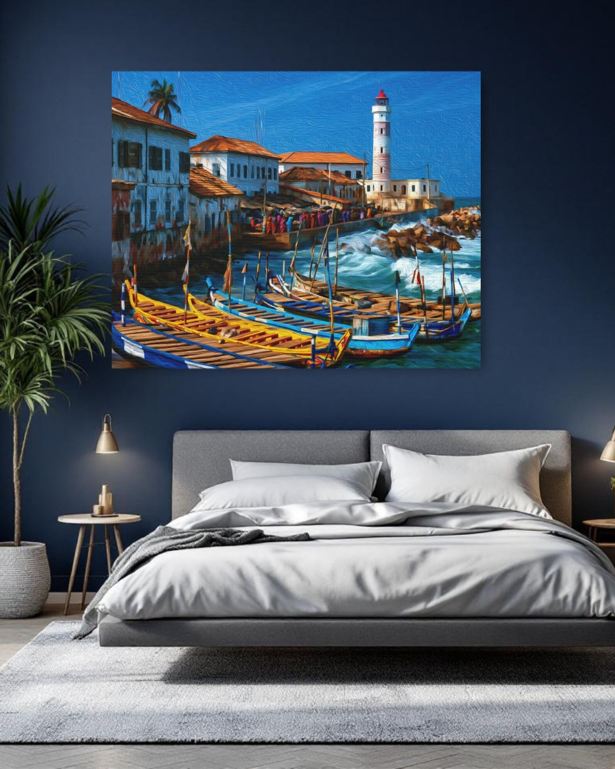 Accra, Ghana | Cape Coast Lighthouse Harbor | Original Series Gallery Canvas detail