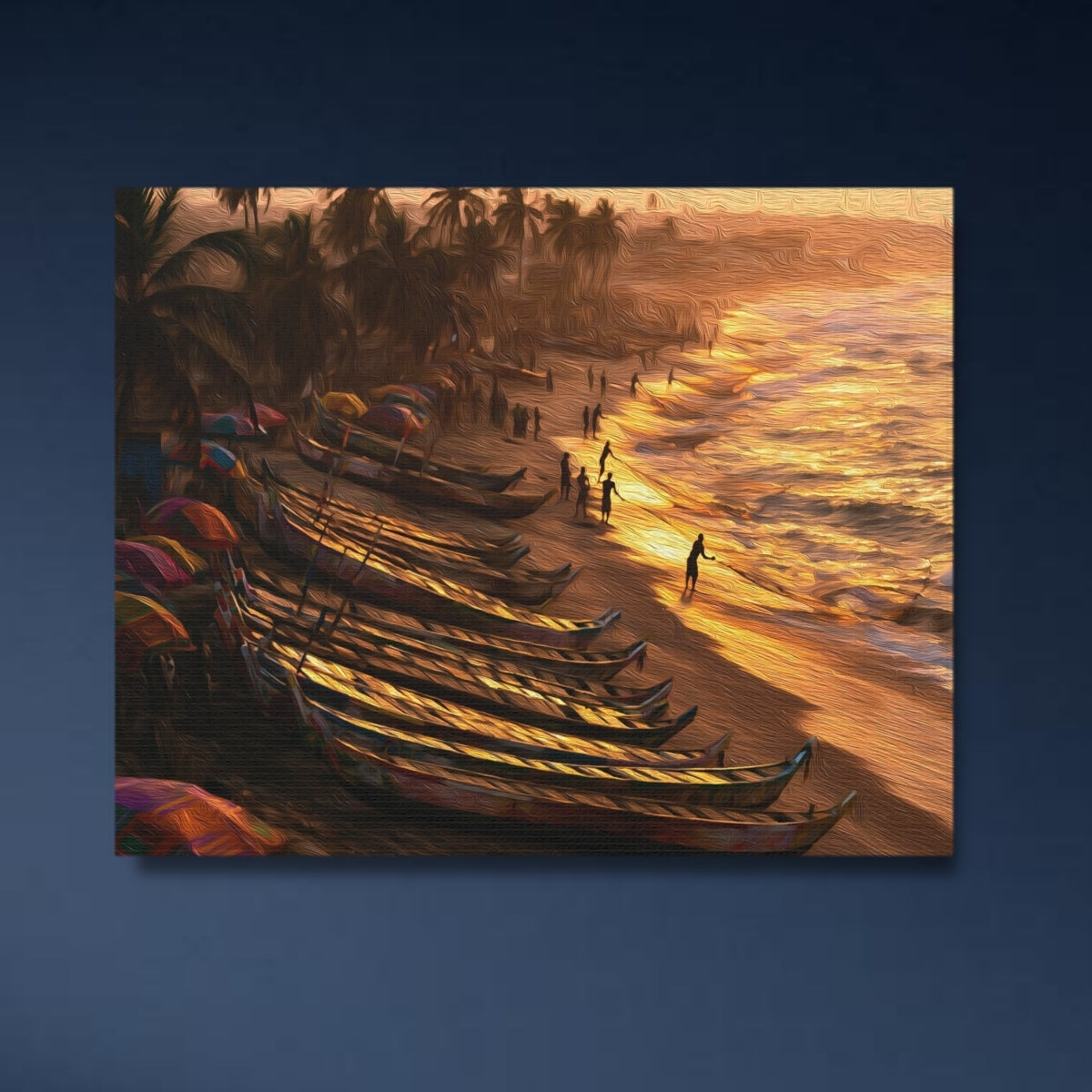 Accra, Ghana | Labadi Beach Fishing Boats | Original Series Gallery Canvas close-up detail