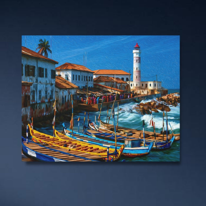 Accra, Ghana | Cape Coast Lighthouse Harbor | Original Series Gallery Canvas