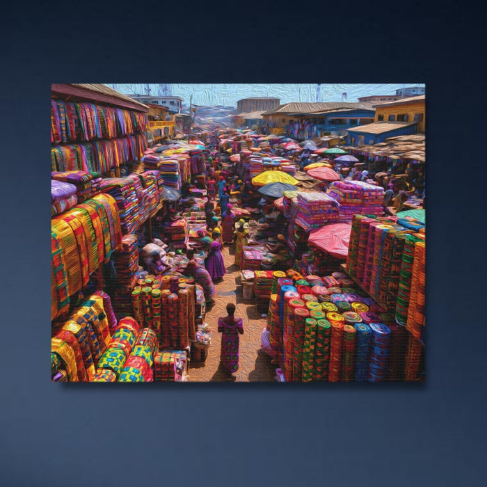 Accra, Ghana | Makola Market Fabric Stalls | Original Series Gallery Canvas