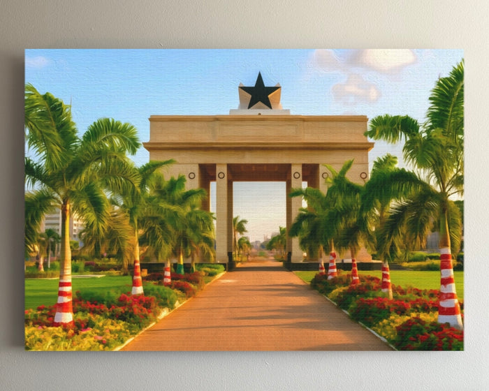Black Star Gate Accra &mdash; Accra watercolour canvas