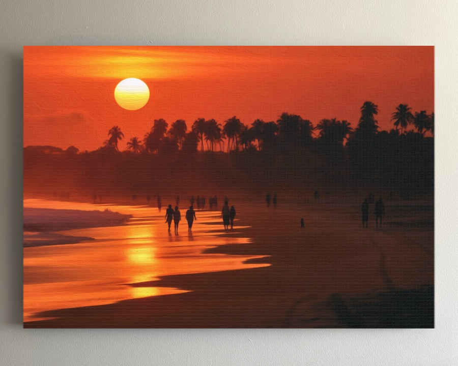 Labadi Beach Sunset &mdash; Accra watercolour canvas