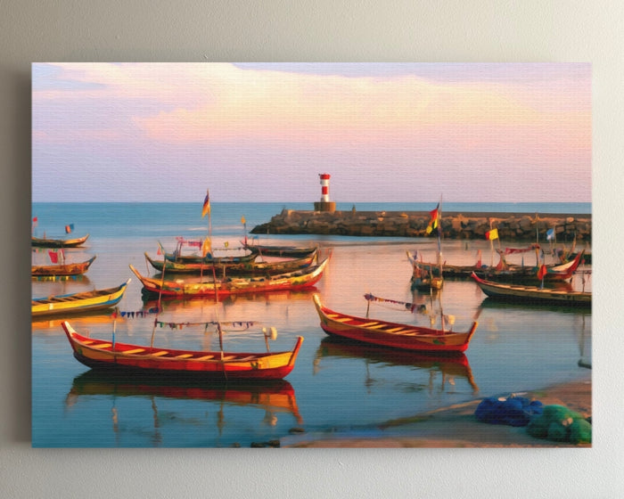 Accra Fishing Harbor Lighthouse &mdash; Accra watercolour canvas