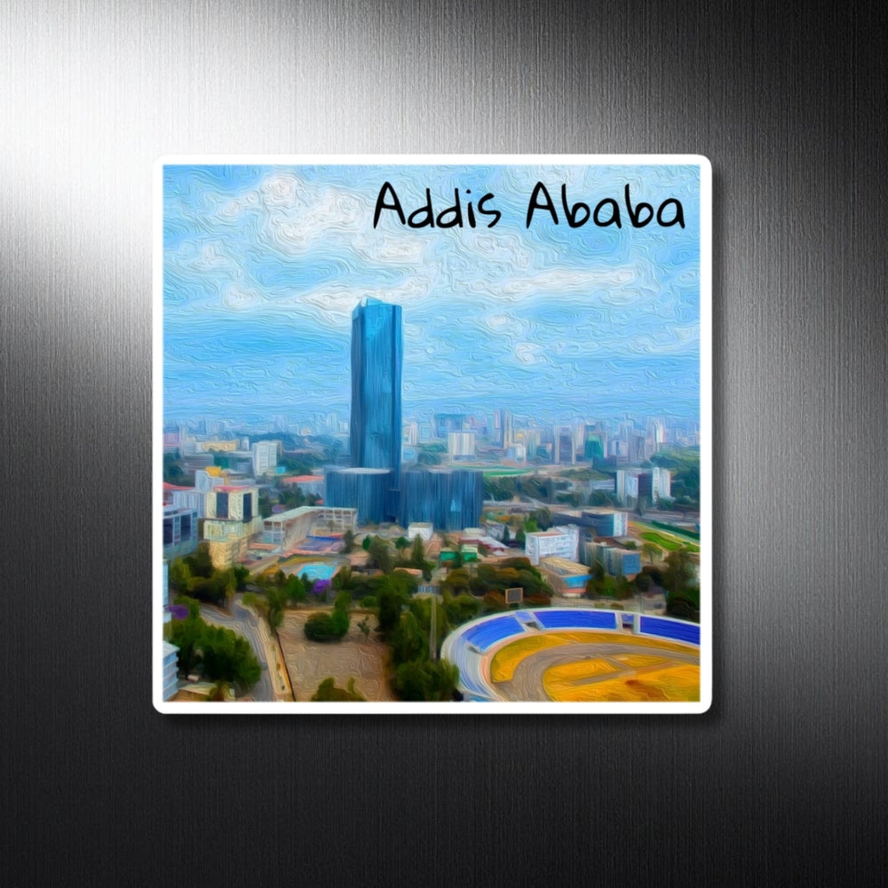 Addis Ababa, Ethiopia | Skyline Over Vibrant Capital | Original Series Decorative Magnet