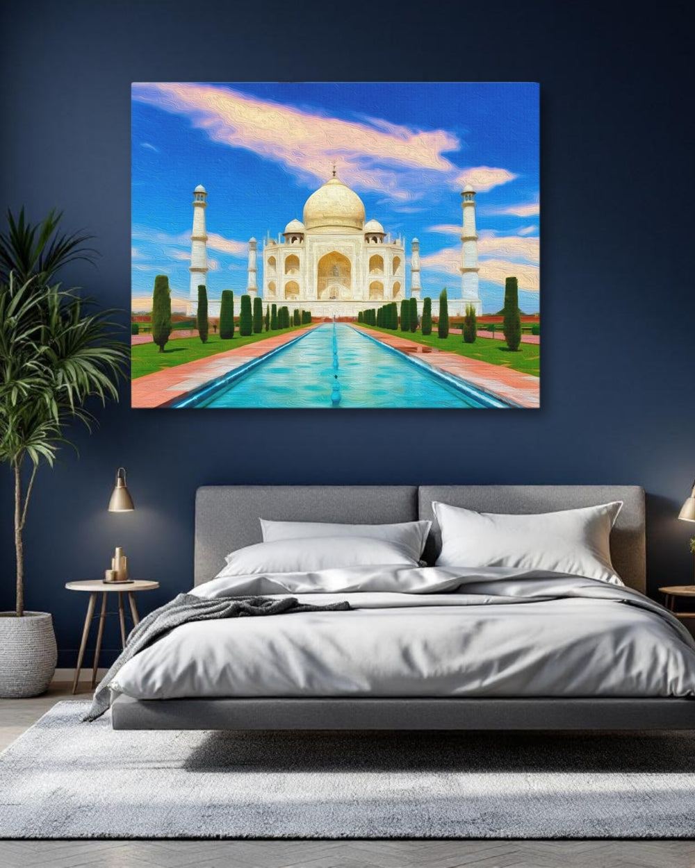 Agra, India | Taj Mahal Reflecting Pool | Original Series Gallery Canvas detail