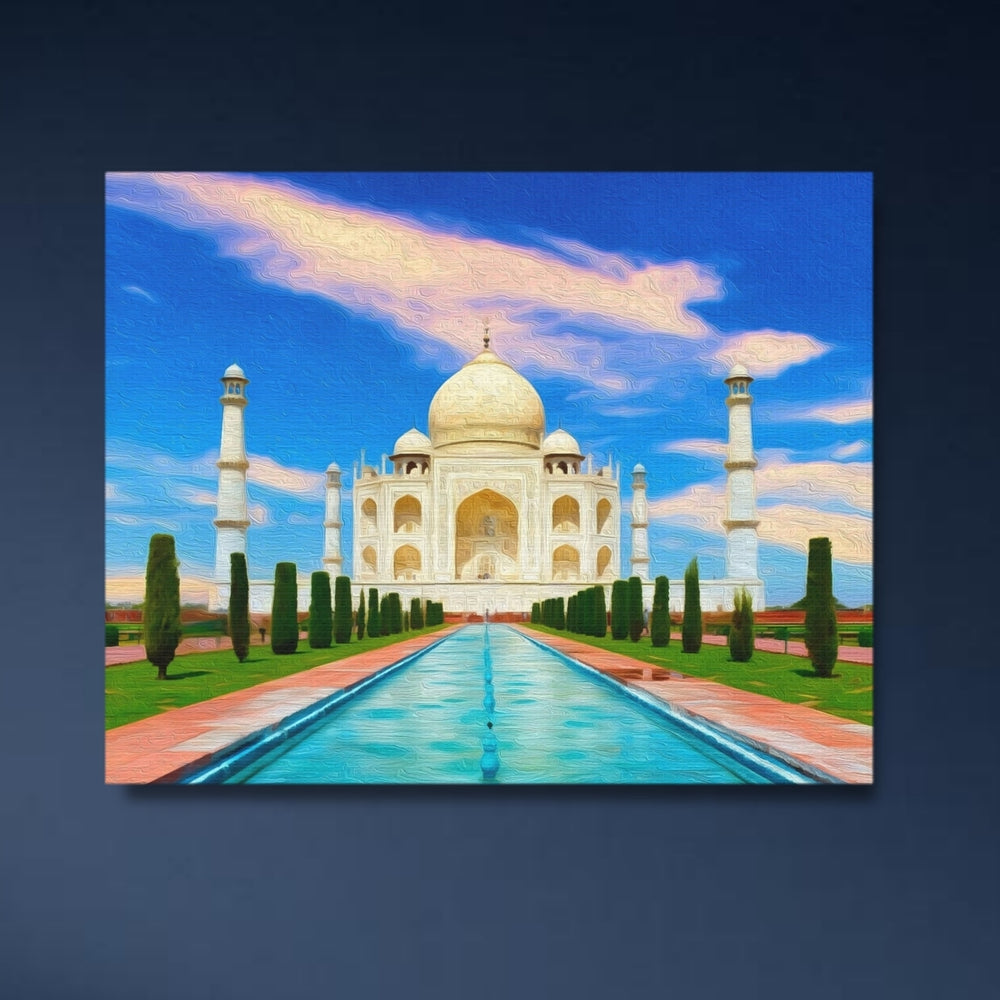 Agra, India | Taj Mahal Reflecting Pool | Original Series Gallery Canvas detail