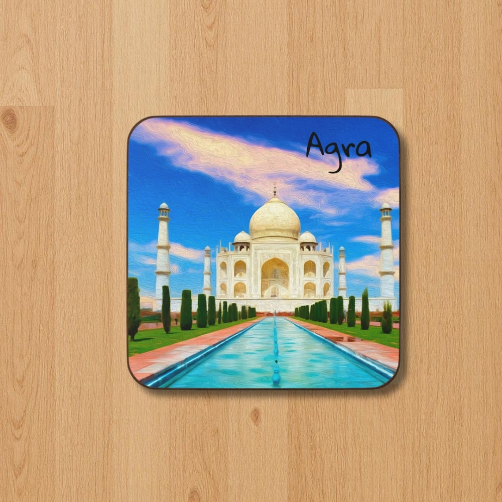 Agra, India | Taj Mahal Reflecting Pool | Original Series Hardboard Coaster