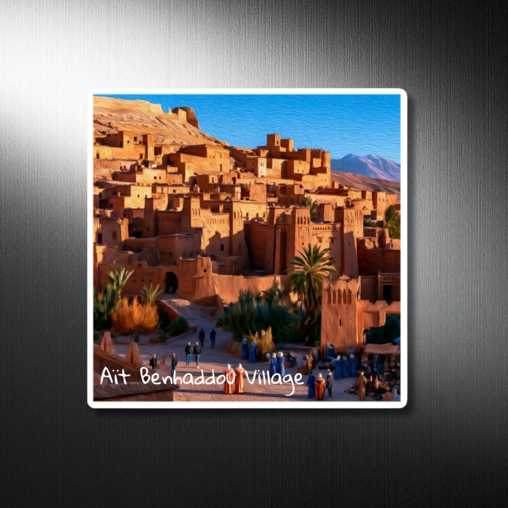 Aït Benhaddou Village, Morocco | Ancient Kasbah Desert Village | Original Series Decorative Magnet