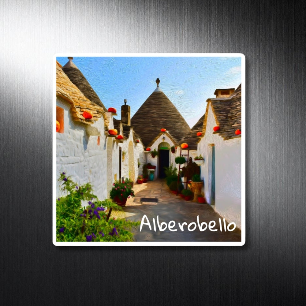 Alberobello, Italy | Trulli Village Cobblestone Lane | Original Series Decorative Magnet