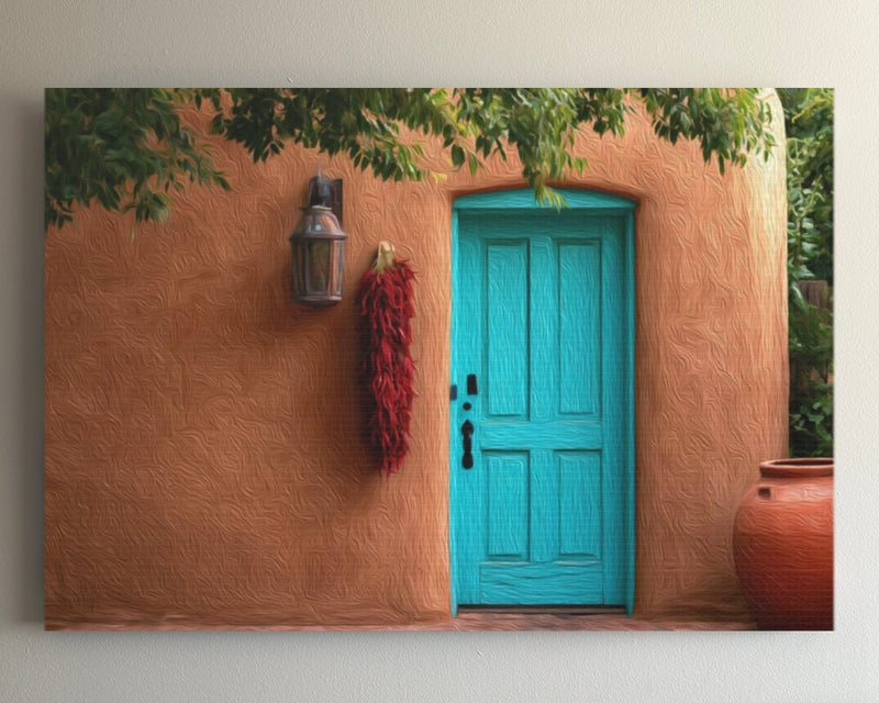 Adobe Doorway Red Chiles — Albuquerque Old Town, New Mexico