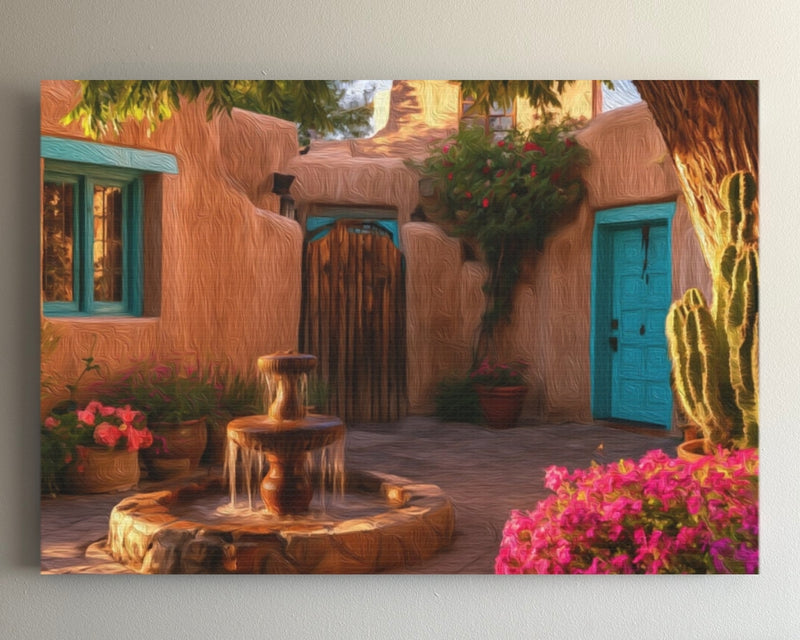 Old Town Adobe Courtyard Fountain — Albuquerque Old Town, New Mexico