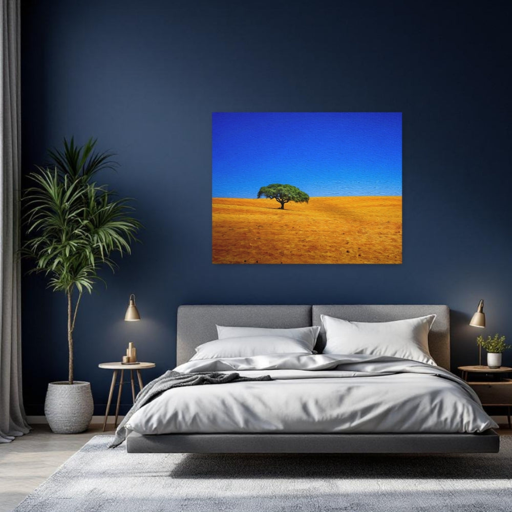 Alentejo, Portugal | Golden Plains Lone Tree | Original Series Gallery Canvas detail