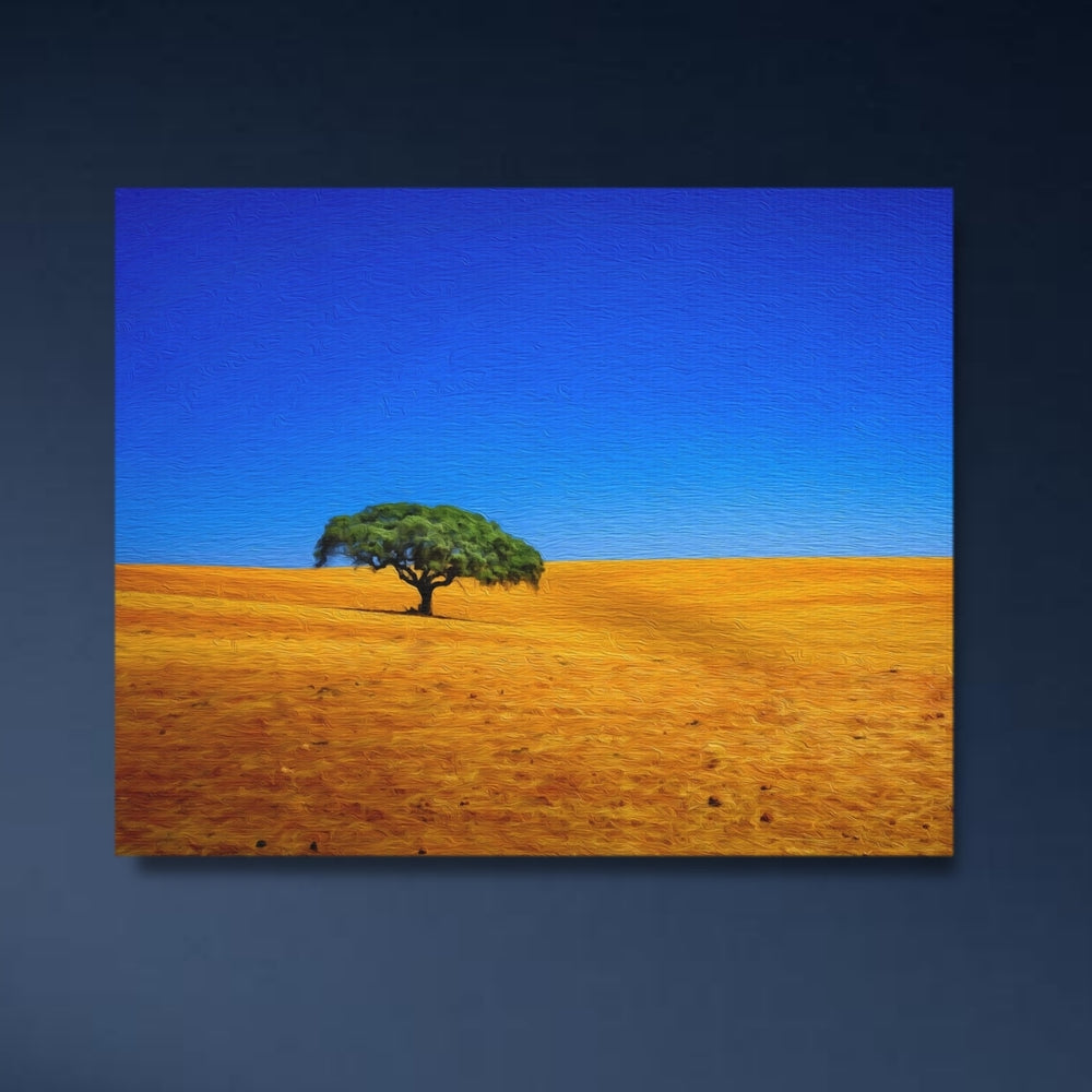 Alentejo, Portugal | Golden Plains Lone Tree | Original Series Gallery Canvas detail